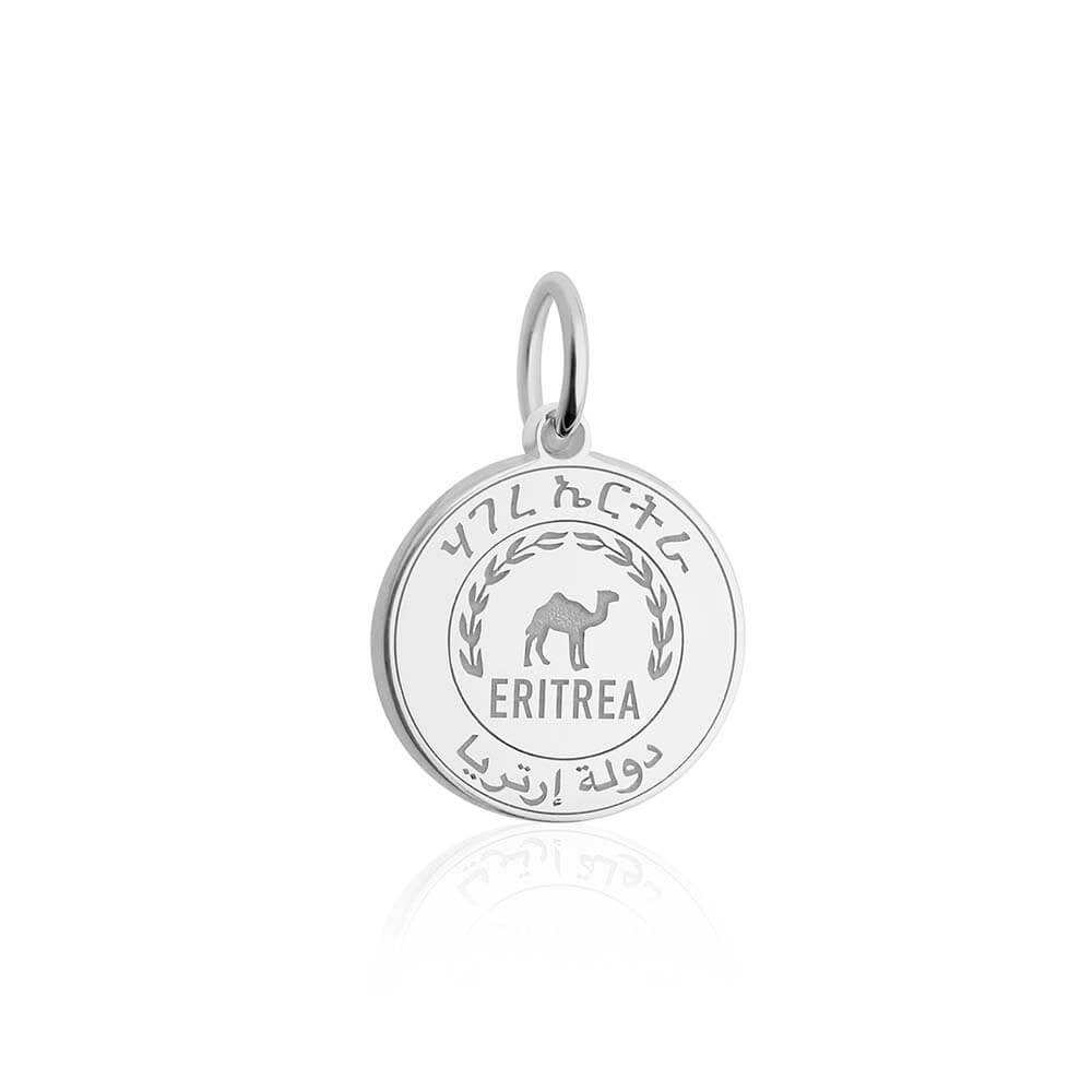 Sterling Silver Travel Charm, Eritrea Passport Stamp - JET SET CANDY (1720205672506)