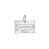 Sterling Silver Travel Charm, Estonia Passport Stamp (SHIPS JUNE) - JET SET CANDY (1720205770810)