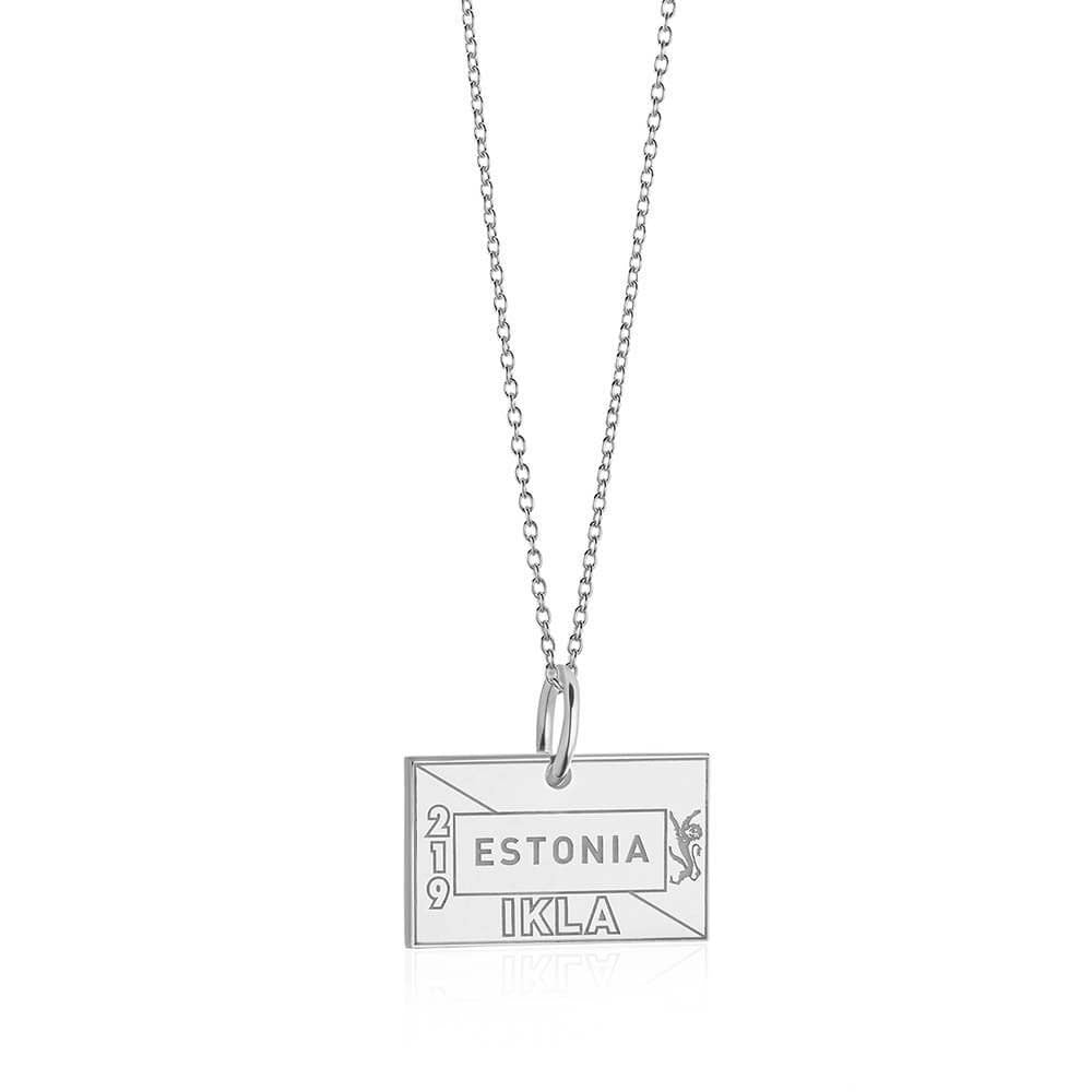 Sterling Silver Travel Charm, Estonia Passport Stamp (SHIPS JUNE) - JET SET CANDY  (1720205770810)