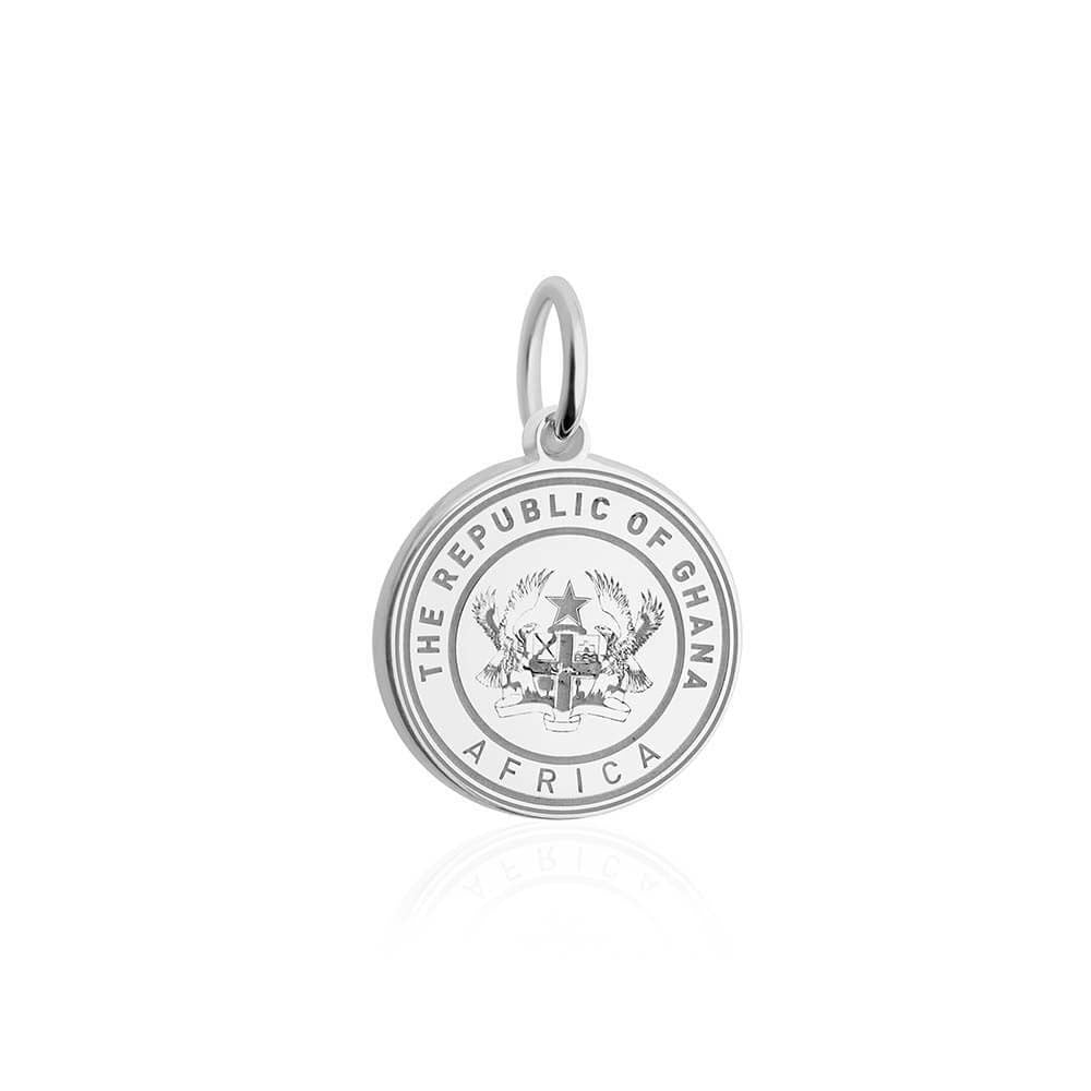 Sterling Silver Travel Charm, Ghana Passport Stamp (SHIPS JUNE) - JET SET CANDY (1720205967418)