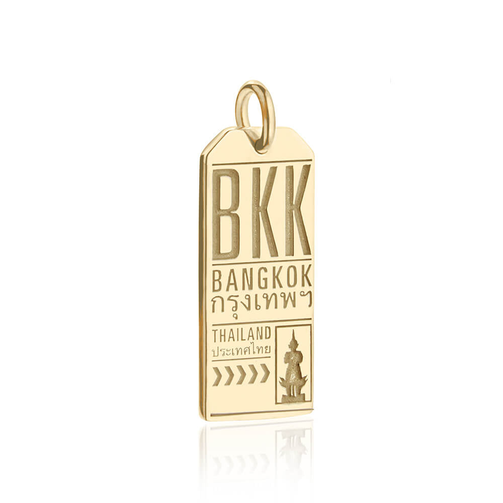 Gold Thailand Charm, BKK Bangkok Luggage Tag - JET SET CANDY (7781392187640)