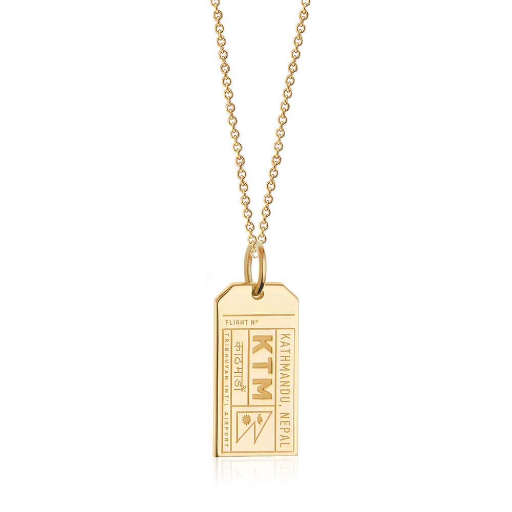 Gold Nepal Charm, KTM Kathmandu Luggage Tag - JET SET CANDY  (1720186667066)