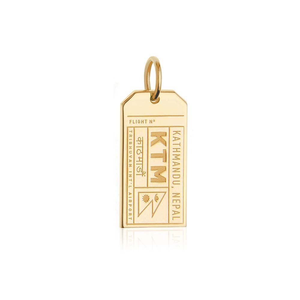 Gold Nepal Charm, KTM Kathmandu Luggage Tag - JET SET CANDY  (1720186667066)