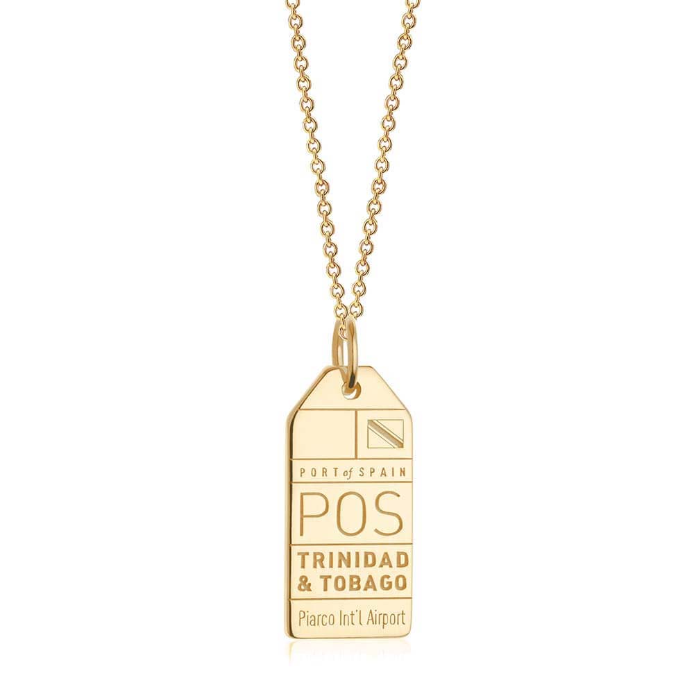 Gold Travel Charm, POS Trinidad and Tobago Luggage Tag - JET SET CANDY  (1720194138170)