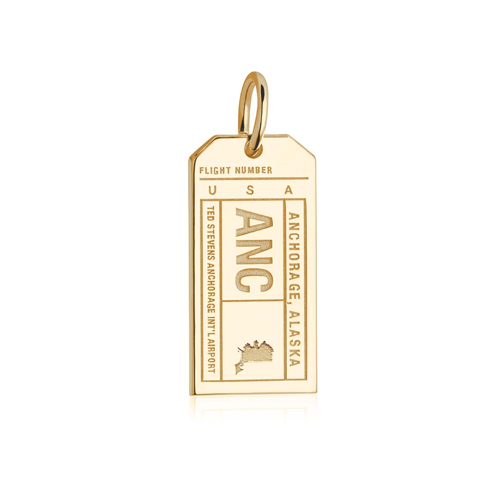 Gold USA Charm, ANC Anchorage, Alaska Luggage Tag - JET SET CANDY (1720181915706)