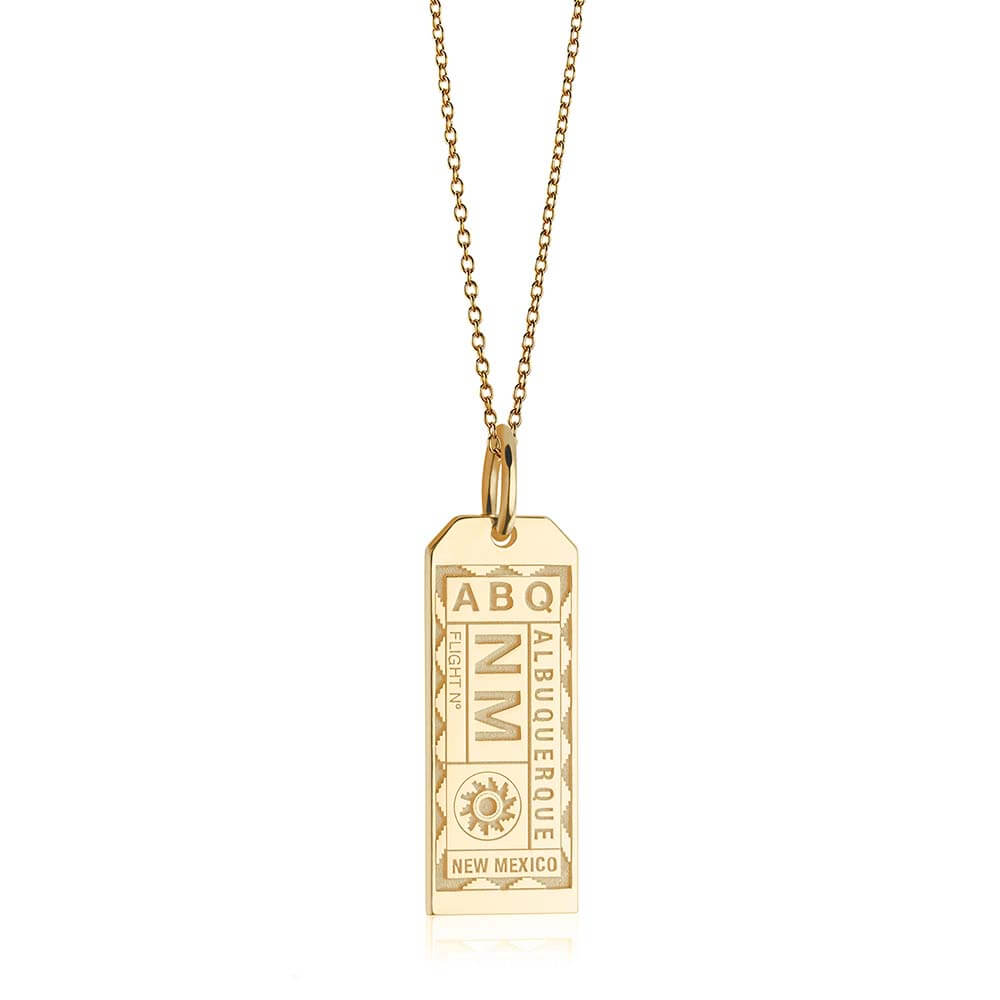 Gold USA Charm, ABQ Albuquerque Luggage Tag - JET SET CANDY  (1720180473914)