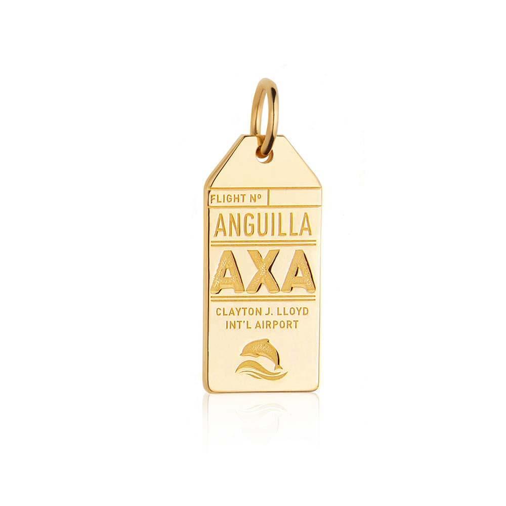 Solid Gold Caribbean Charm, AXA Anguilla Luggage Tag - JET SET CANDY  (2430440472634)
