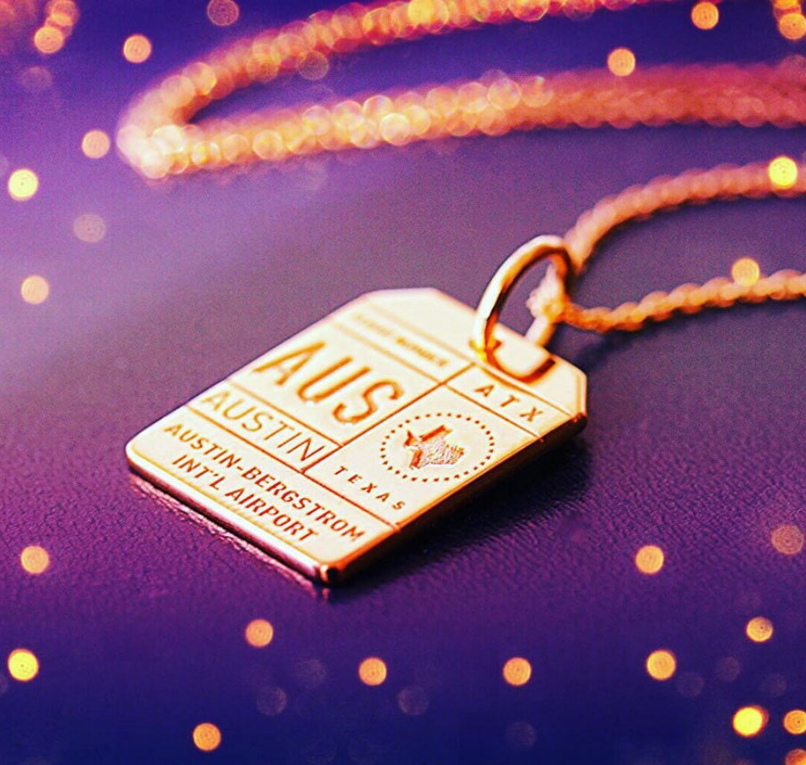 Gold Texas Charm, AUS Austin Luggage Tag - JET SET CANDY  (2268483027002)