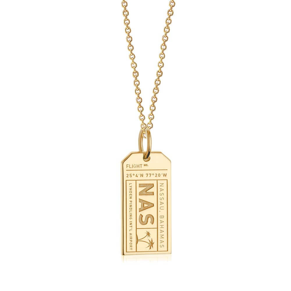 Solid Gold Bahamas NAS Luggage Tag Charm - JET SET CANDY  (4572026077272)
