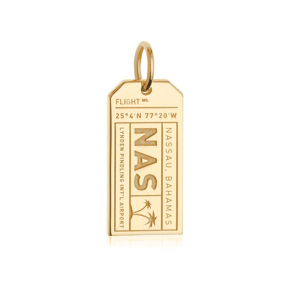 Solid Gold Bahamas NAS Luggage Tag Charm - JET SET CANDY  (4572026077272)