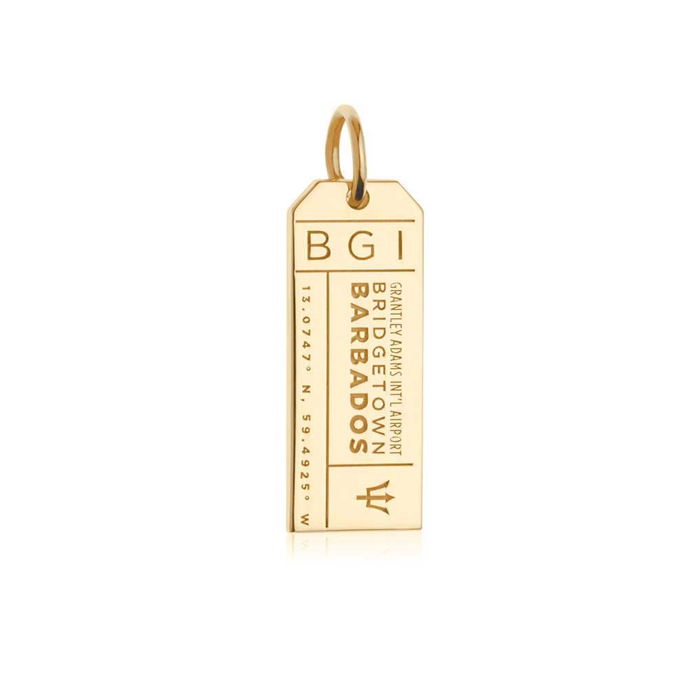 Gold Caribbean Charm, BGI Barbados Luggage Tag - JET SET CANDY  (1720195481658)