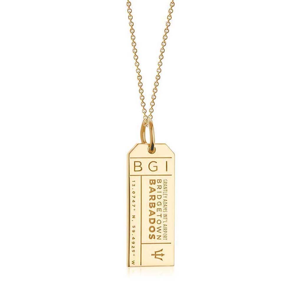 Solid Gold BGI Barbados Luggage Tag Charm (6546621956280)