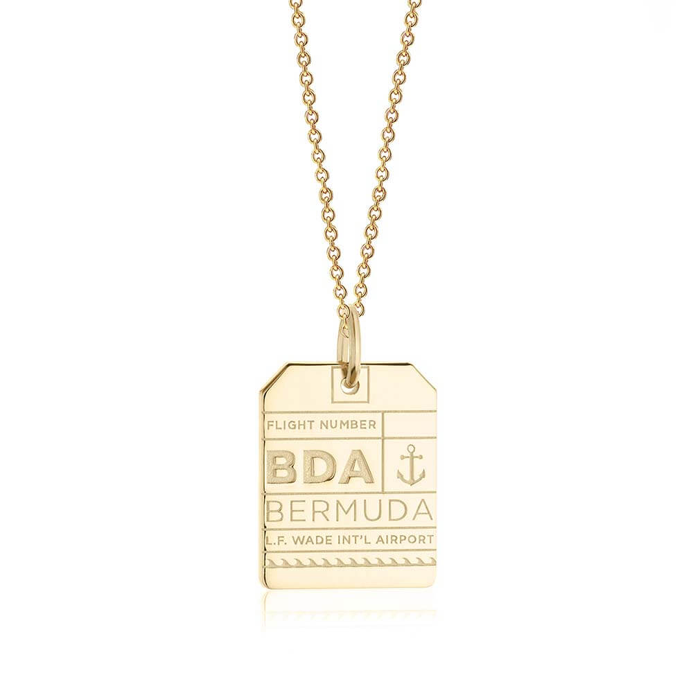 Gold Caribbean Charm, BDA Bermuda Luggage Tag - JET SET CANDY  (1720193613882)