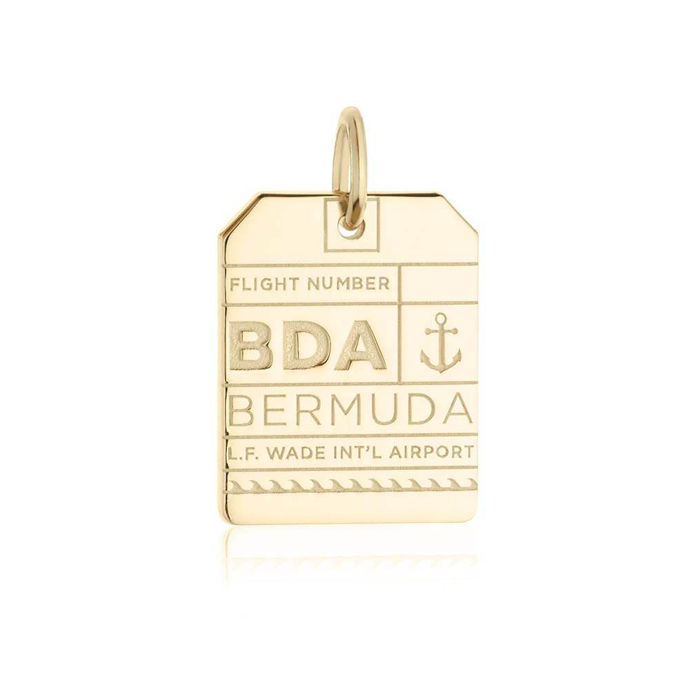 Solid Gold Caribbean Charm, BDA Bermuda Luggage Tag - JET SET CANDY  (1720193613882)