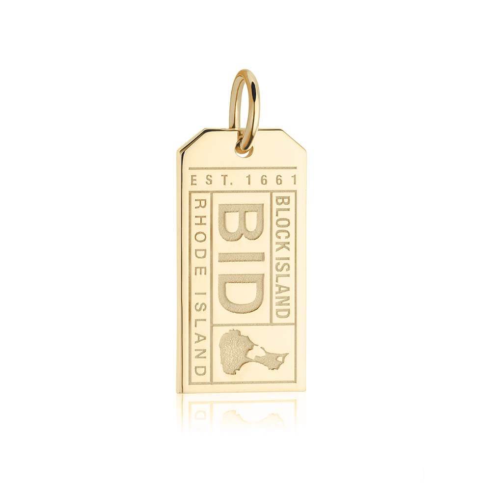 Solid Gold USA Charm, BID Block Island Luggage Tag - JET SET CANDY  (1720193024058)