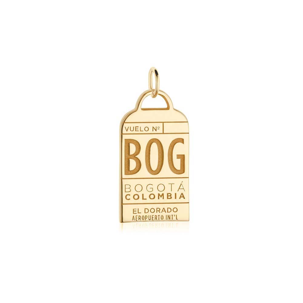 Solid Gold Colombia Charm, BOG Bogota Luggage Tag - JET SET CANDY  (1925213028410)