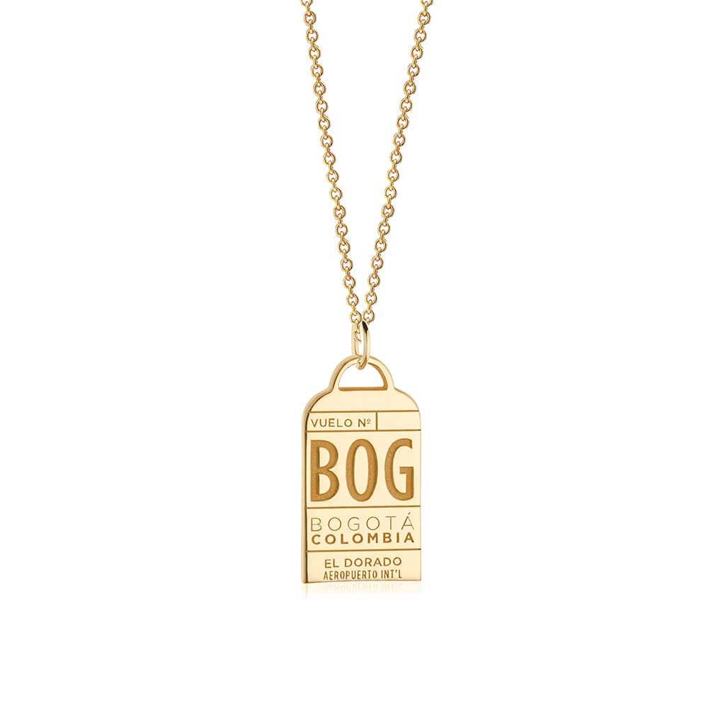 Gold Colombia Charm, BOG Bogota Luggage Tag - JET SET CANDY (6950341836984)