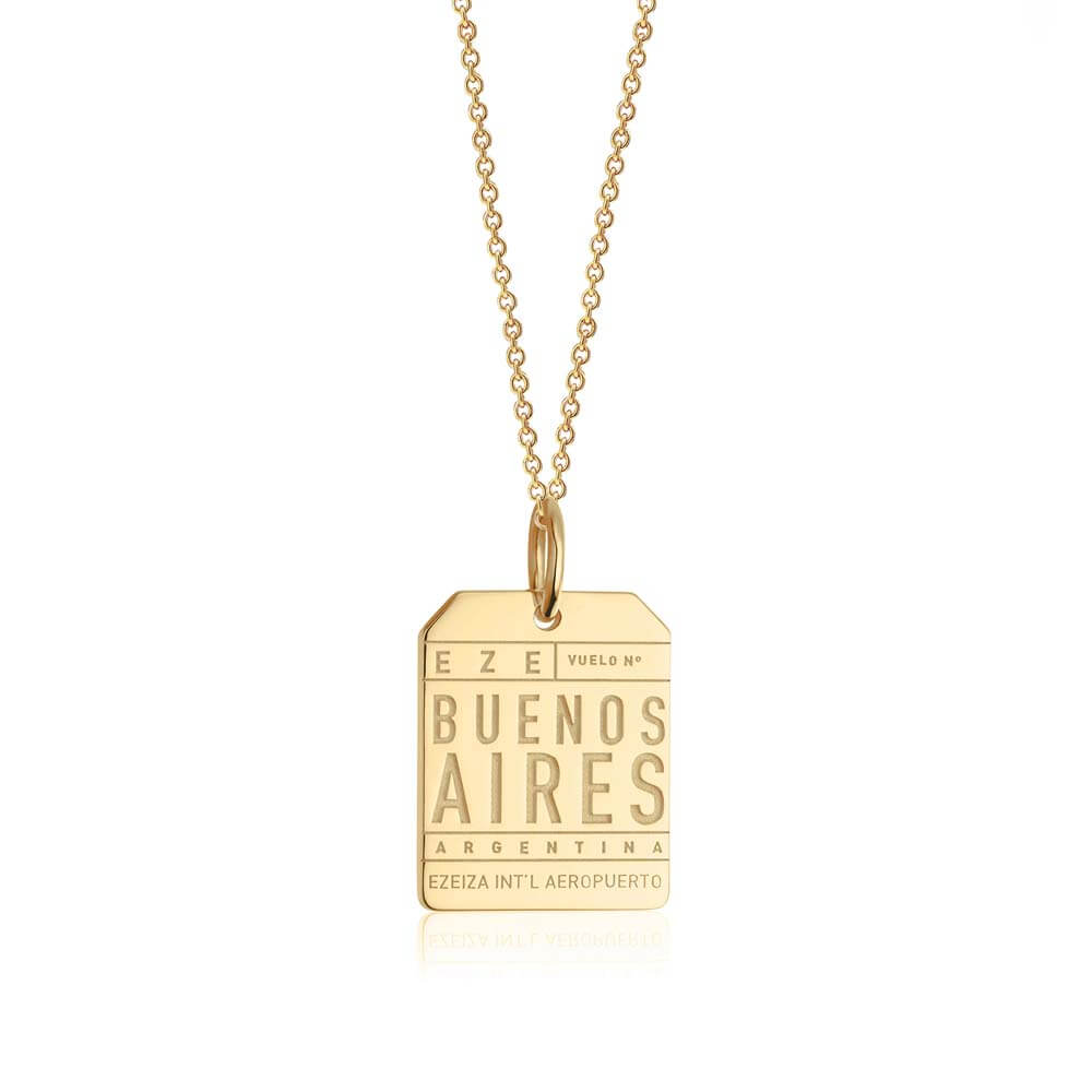 Gold Travel Charm, EZE Buenos Aires Luggage Tag - JET SET CANDY  (1720196038714)