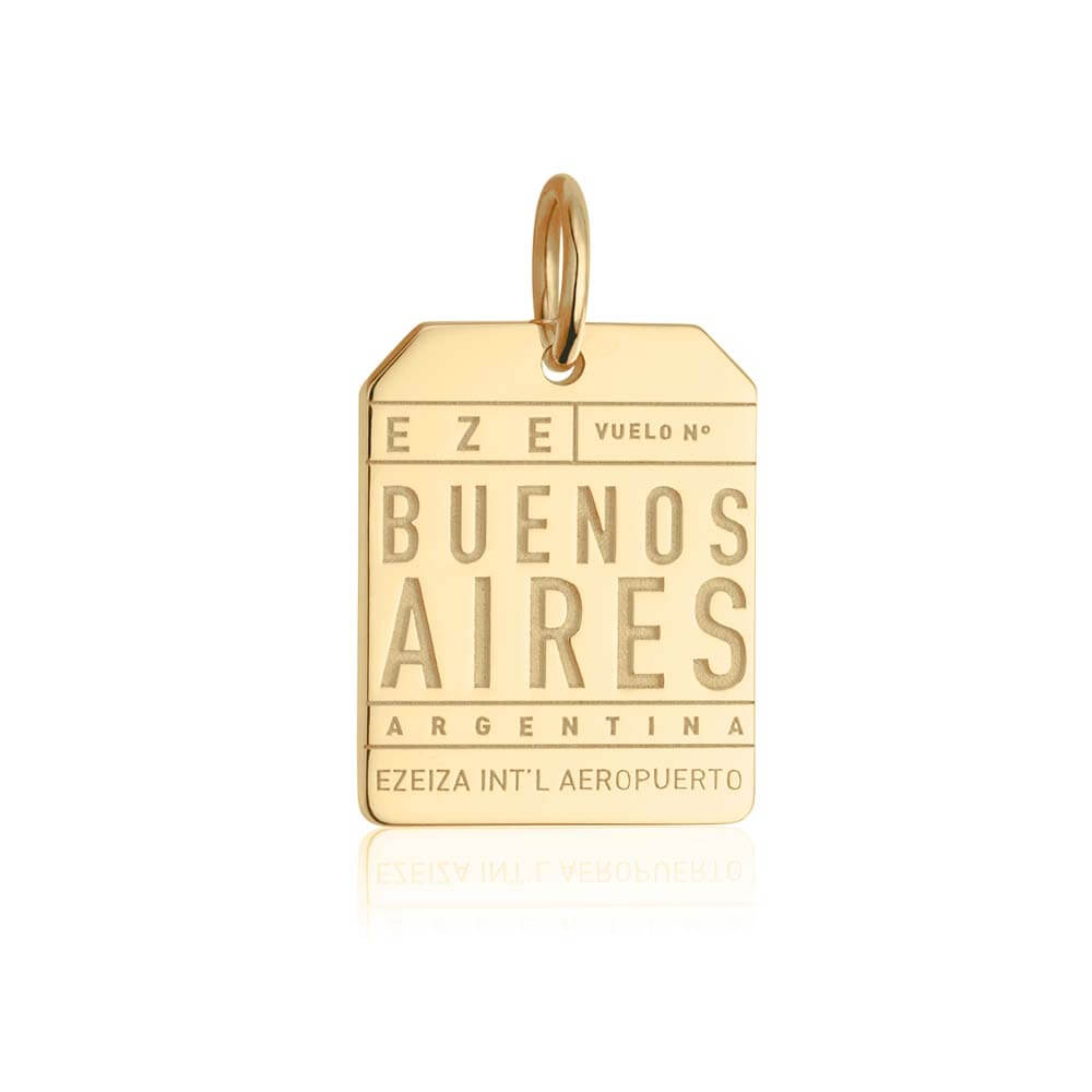 Gold Travel Charm, EZE Buenos Aires Luggage Tag - JET SET CANDY  (1720196038714)