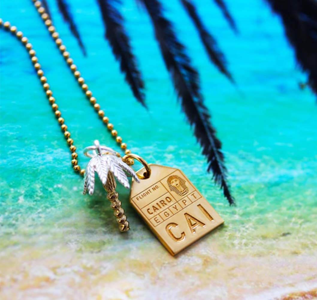 Solid Gold Egypt Charm, CAI Cairo Luggage Tag - JET SET CANDY (6930020991160)