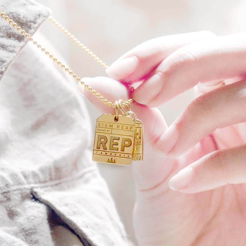 Solid Gold Asia Charm, REP Siem Reap Luggage Tag - JET SET CANDY (6930020597944)
