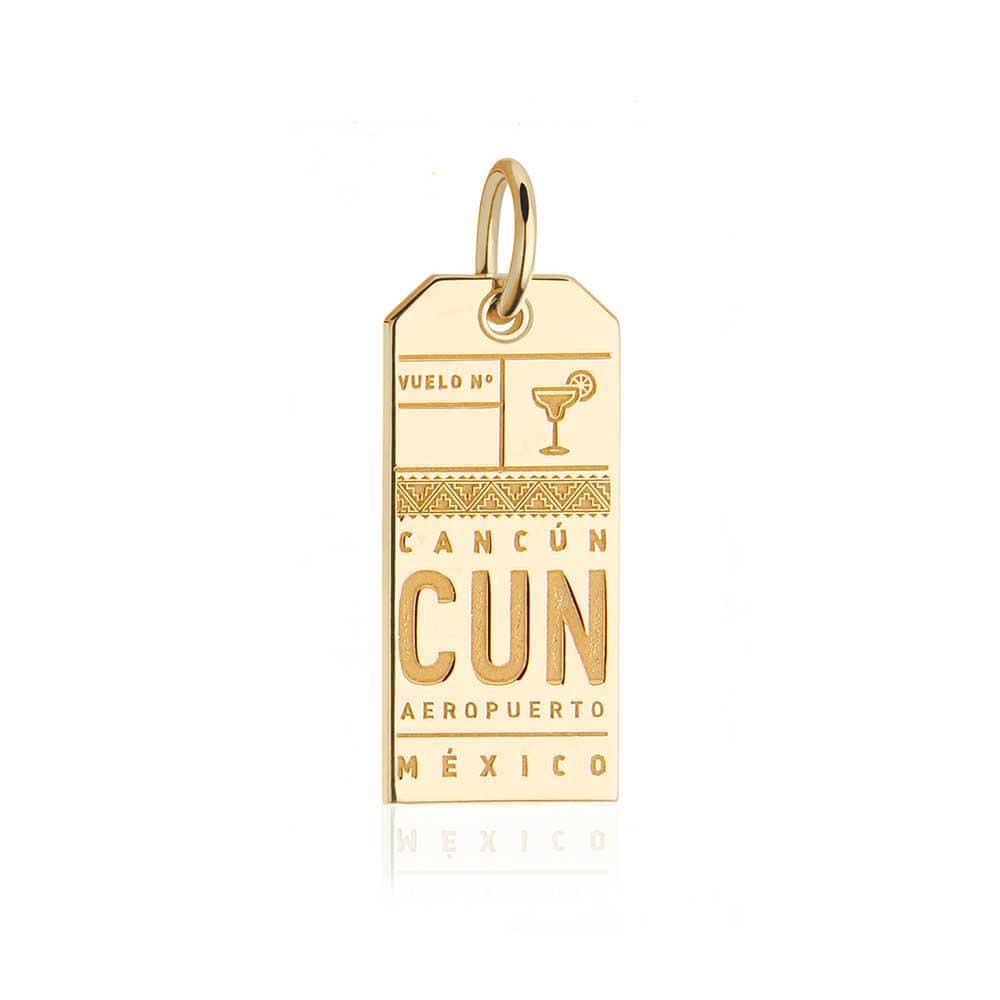 Gold Mexico Charm, CUN Cancun Luggage Tag - JET SET CANDY  (1720187879482)