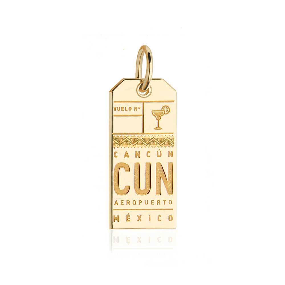 Solid Gold Mexico Charm, CUN Cancun Luggage Tag - JET SET CANDY  (1720187879482)