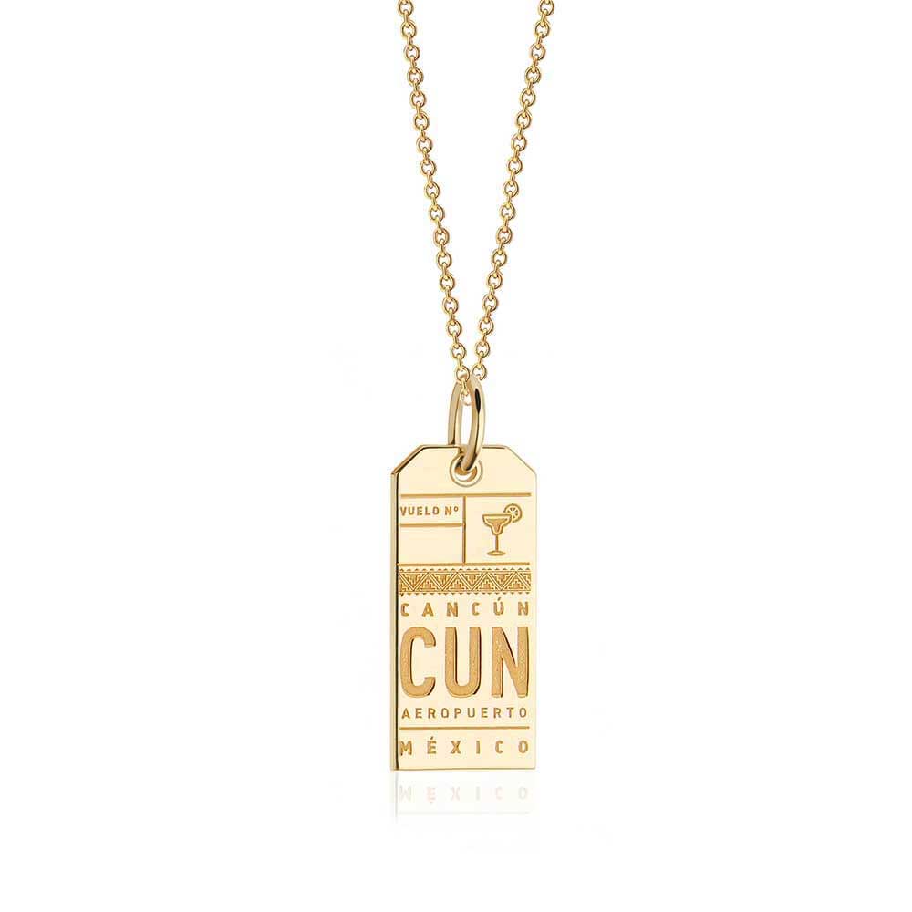 Gold Mexico Charm, CUN Cancun Luggage Tag - JET SET CANDY  (1720187879482)