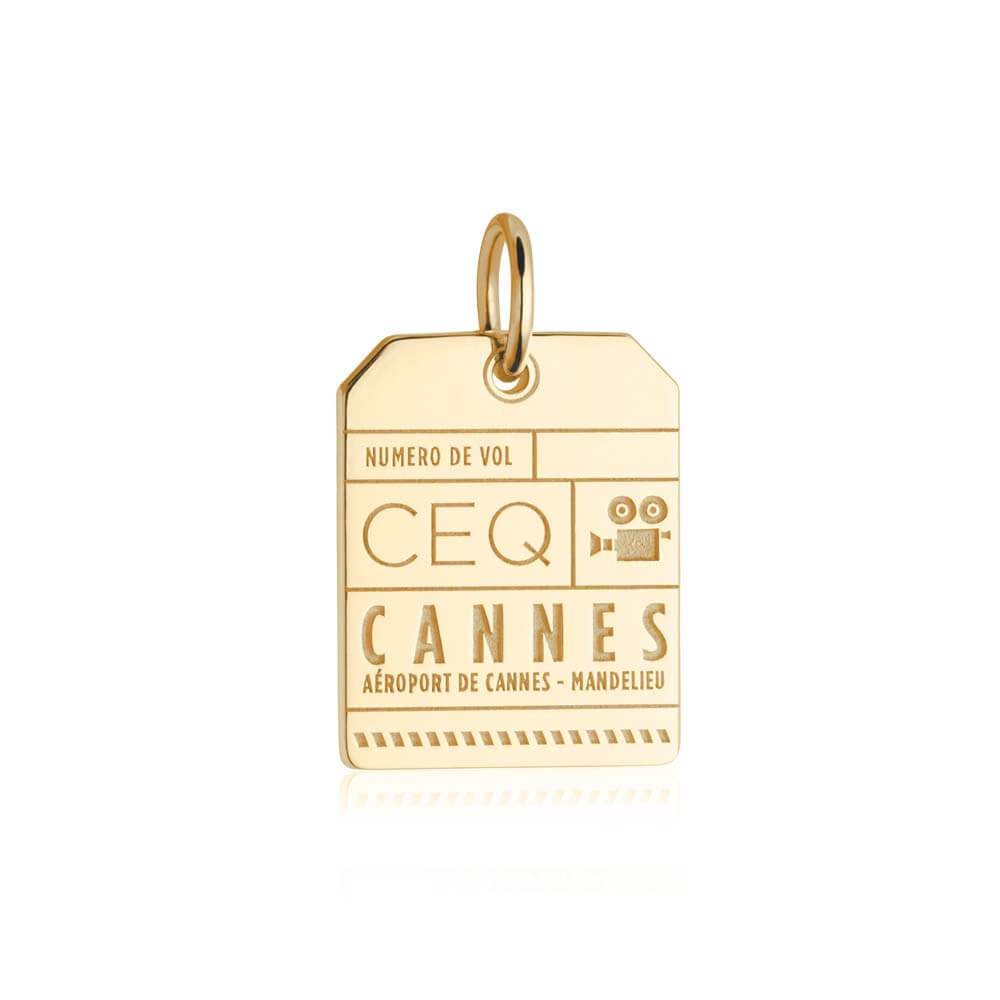 Solid Gold France Charm, CEQ Cannes Luggage Tag - JET SET CANDY  (1720195907642)