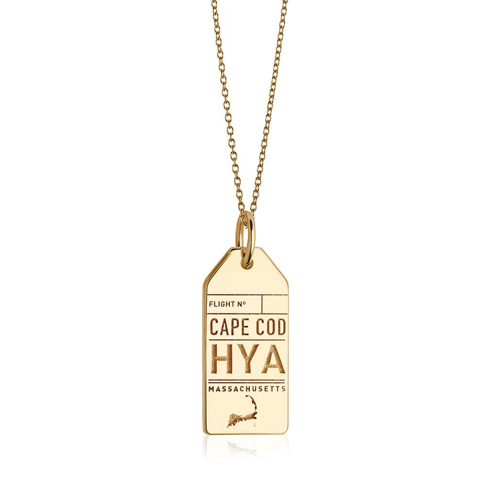 Gold Cape Cod Charm, HYA Luggage Tag - JET SET CANDY  (1720188076090)