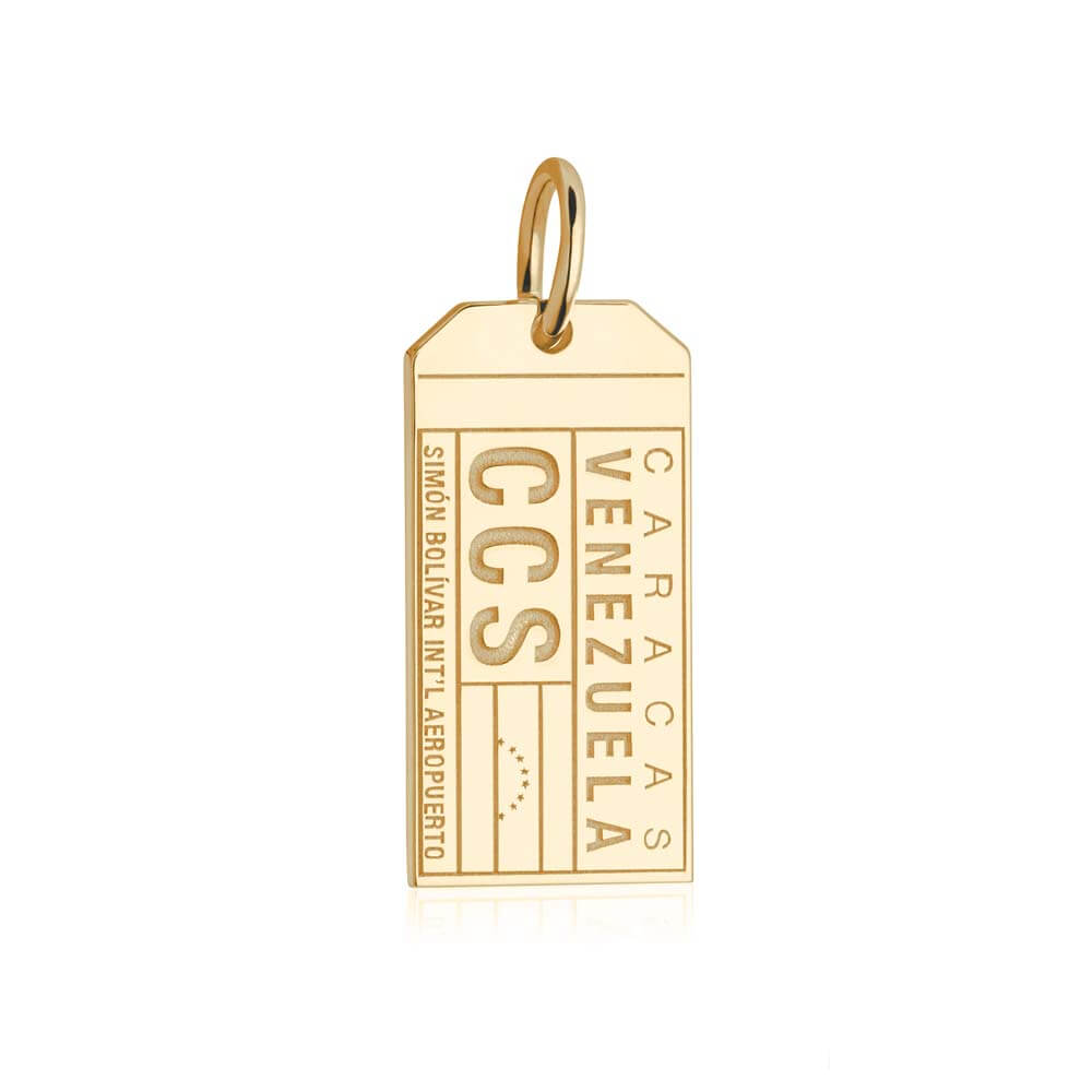 Gold Travel Charm, CCS Venezuela Luggage Tag - JET SET CANDY  (1720180047930)