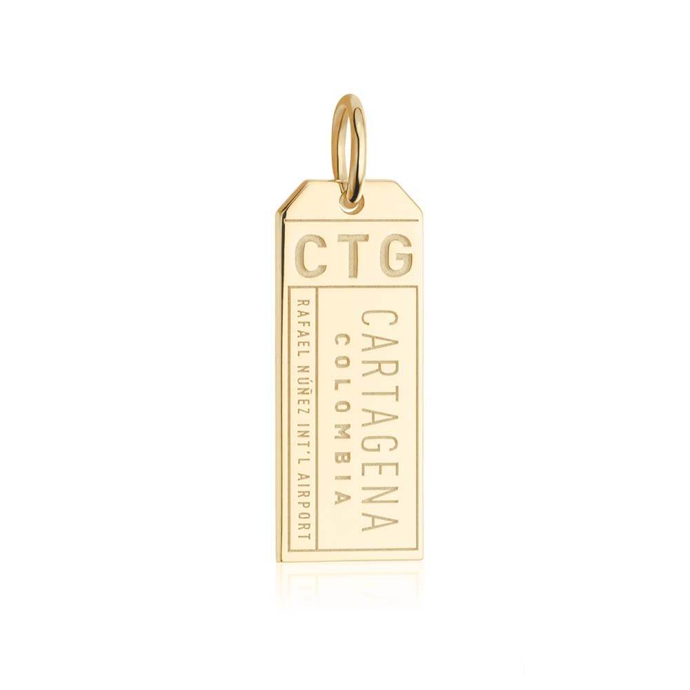 Solid Gold Travel Charm, CTG Cartagena Luggage Tag - JET SET CANDY  (1720195547194)