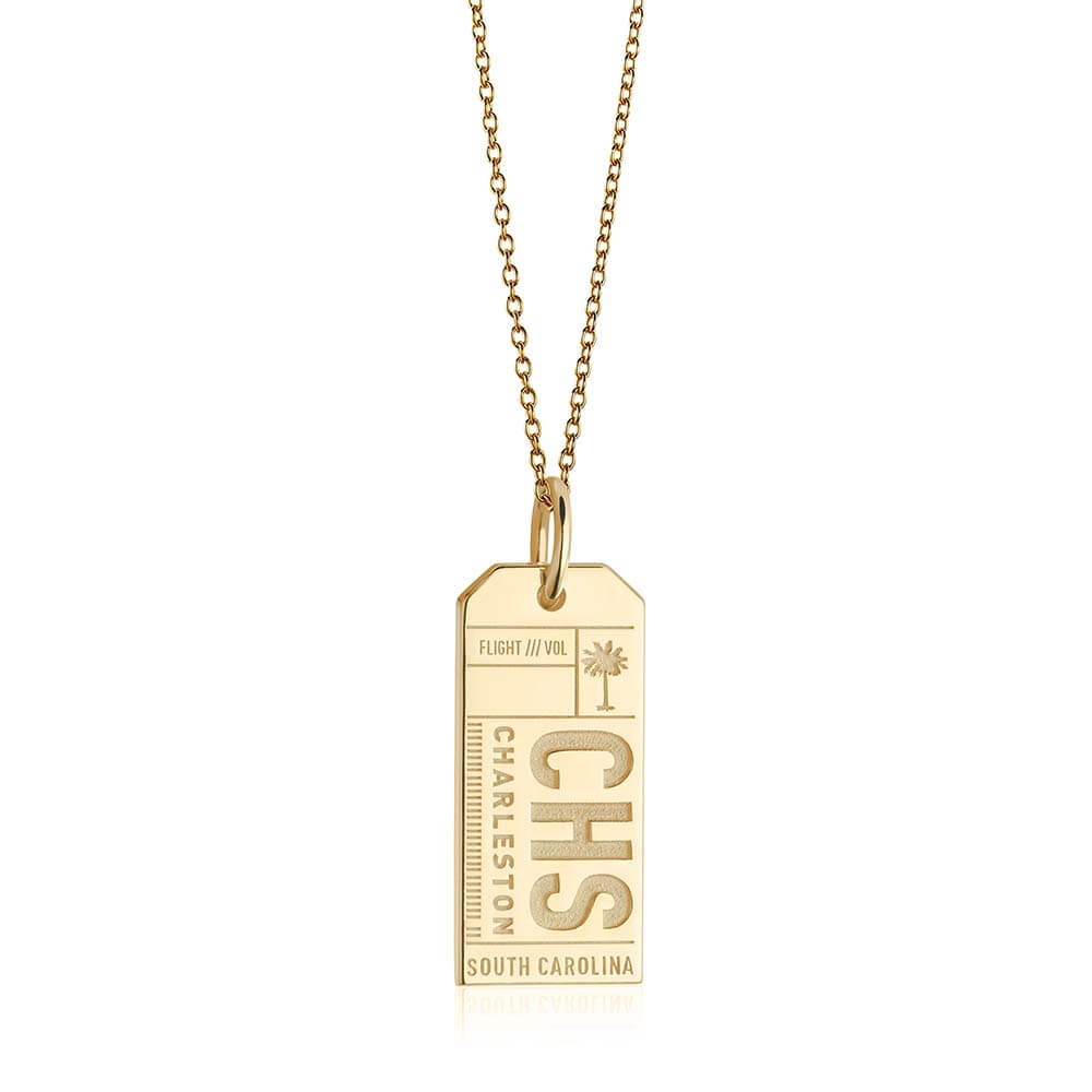 Gold USA Charm, CHS Charleston Luggage Tag - JET SET CANDY  (1720182145082)