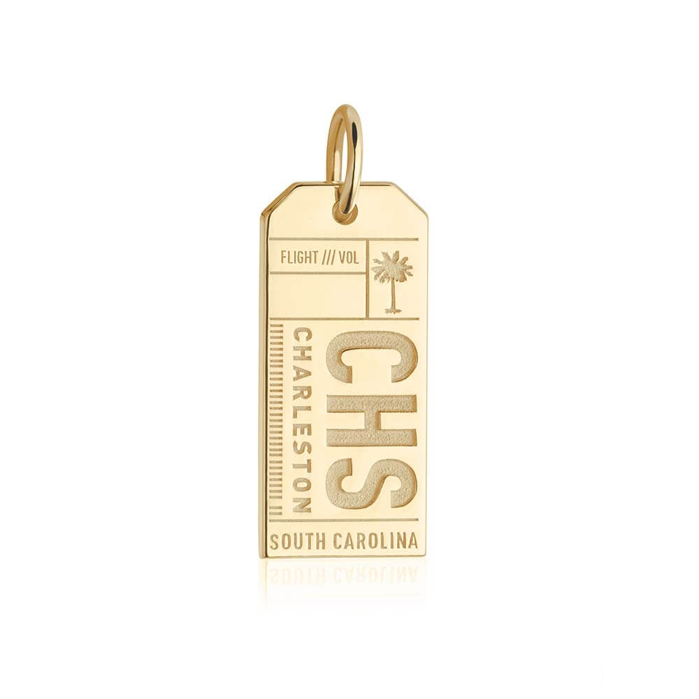 Gold USA Charm, CHS Charleston Luggage Tag - JET SET CANDY  (1720182145082)