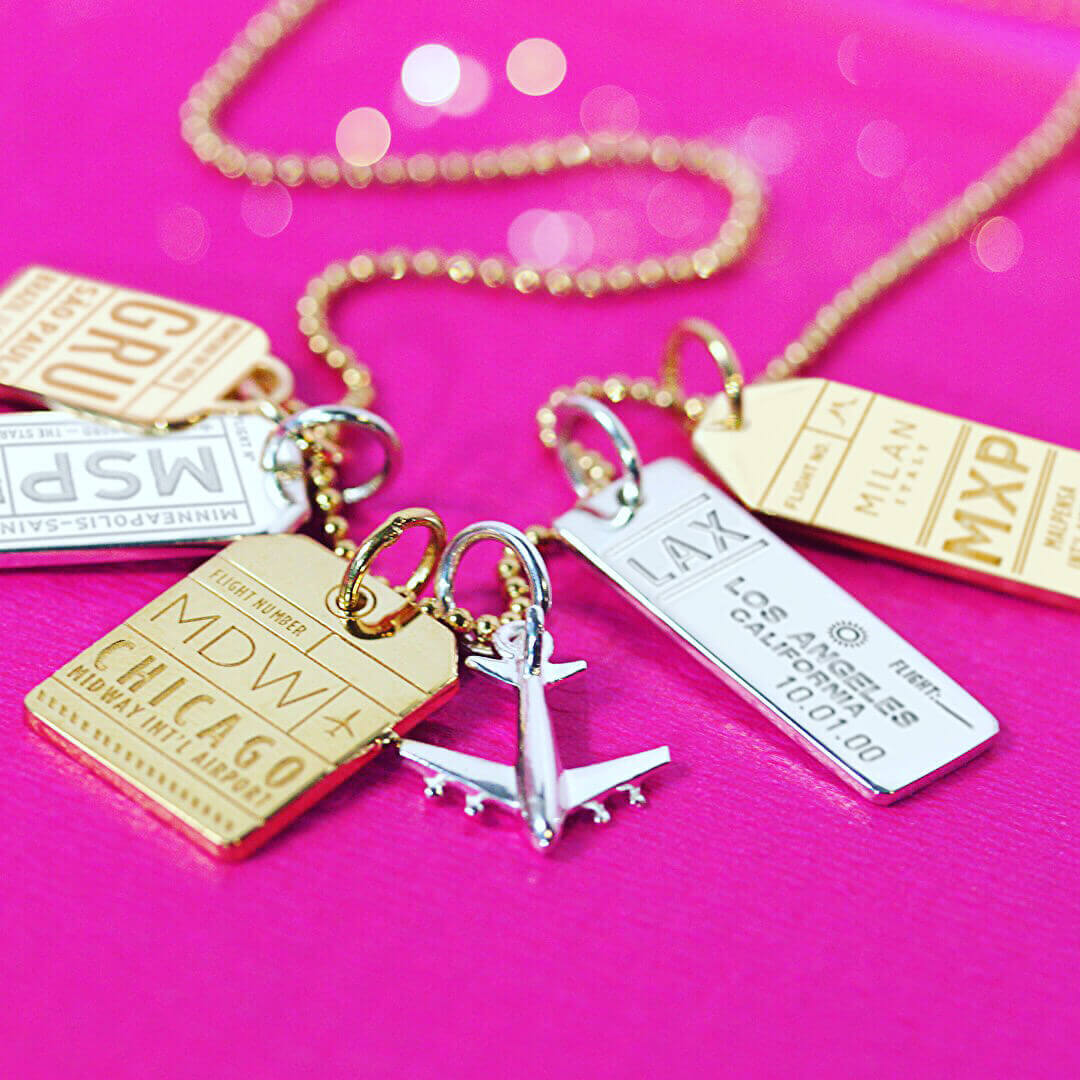 Gold USA Charm, MDW Chicago Luggage Tag - JET SET CANDY  (1720182341690)