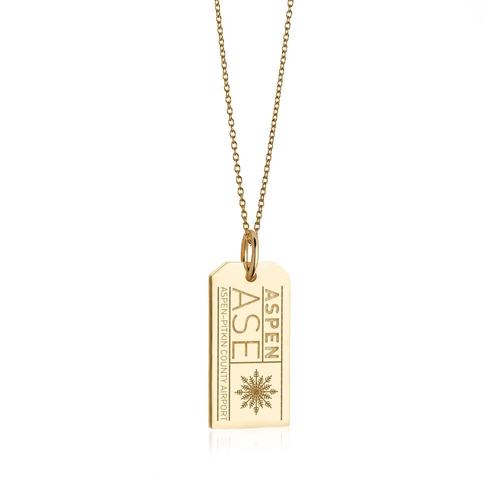 Gold Colorado Charm, ASE Aspen Luggage Tag - JET SET CANDY  (2457700270138)