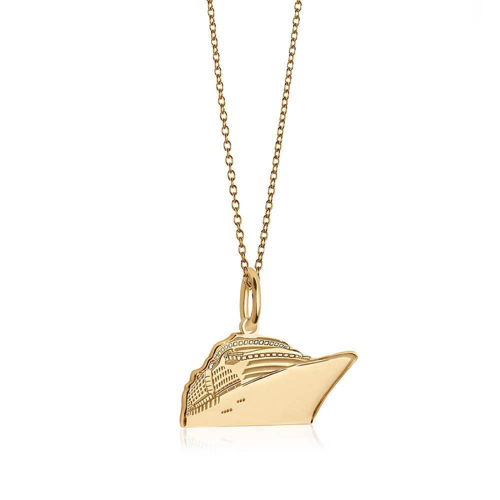 Gold Cruise Ship Charm - JET SET CANDY  (2351860613178)