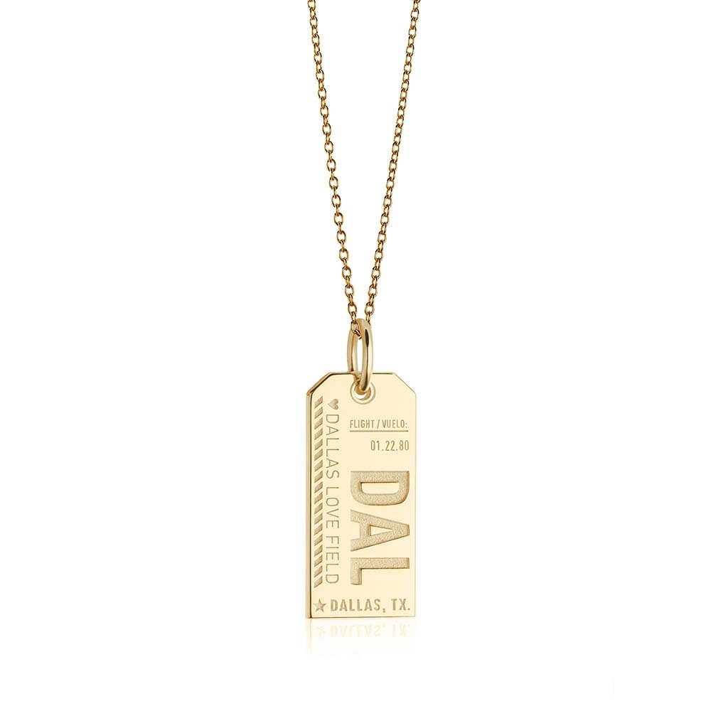 Solid Gold Texas Charm, DAL Dallas Luggage Tag - JET SET CANDY  (1720181063738)