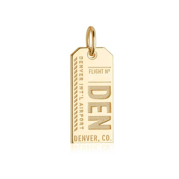 Denver Colorado USA DEN Luggage Tag Charm Gold