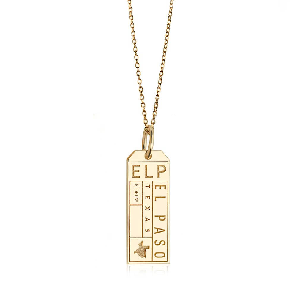 Gold Texas Charm, ELP El Paso Luggage Tag - JET SET CANDY  (1720187289658)