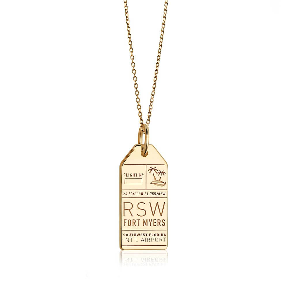 Gold USA Charm, RSW Fort Myers Luggage Tag - JET SET CANDY  (1720188174394)