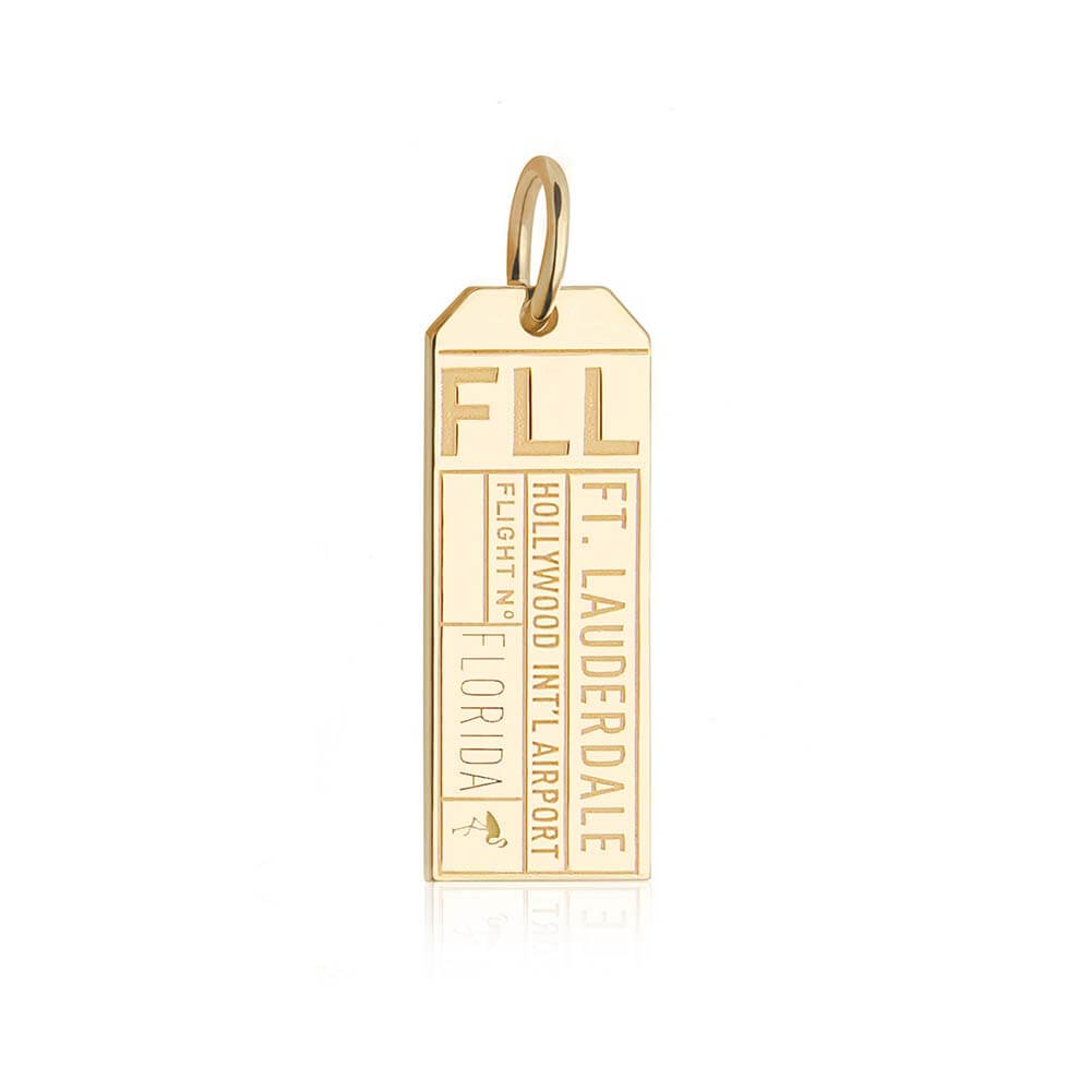 Gold USA Charm, FLL Fort Lauderdale Luggage Tag - JET SET CANDY  (2457703448634)
