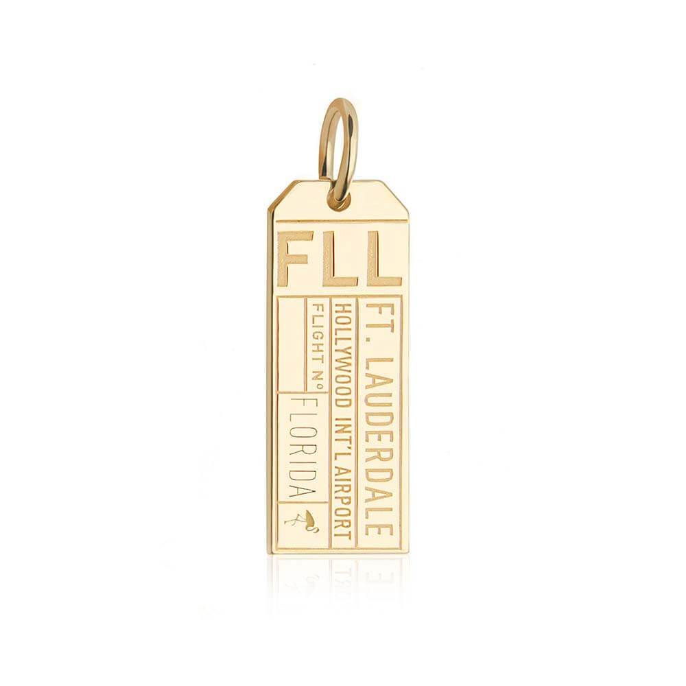 Solid Gold USA Charm, FLL Fort Lauderdale Luggage Tag - JET SET CANDY  (2457703448634)