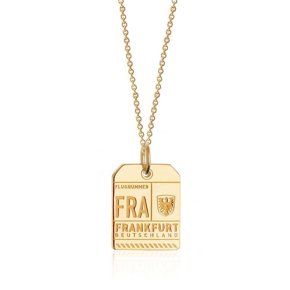 Gold Germany Charm, FRA Frankfurt Luggage Tag - JET SET CANDY  (1720186372154)