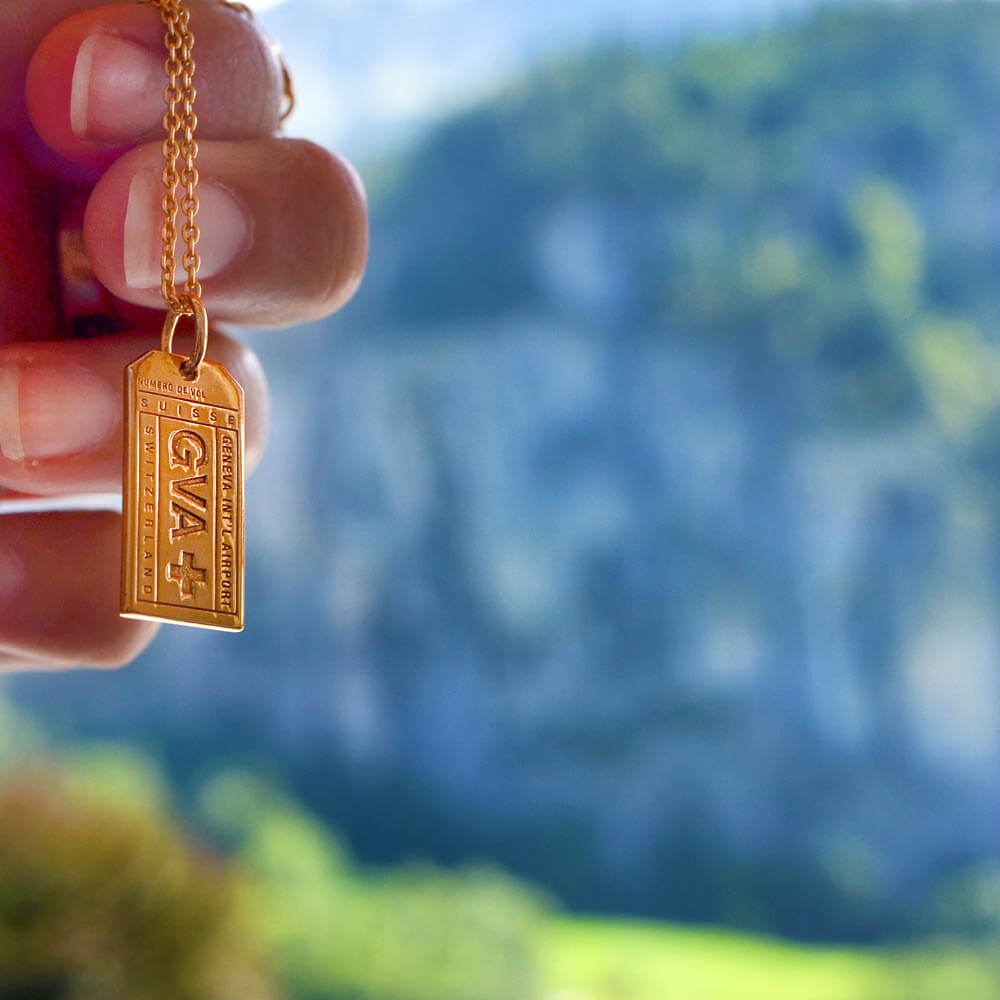 Gold Swiss Charm, GVA Geneva Luggage Tag - JET SET CANDY  (1720192925754)