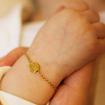 Solid Gold Mom & Baby Globe Bracelet Bundle