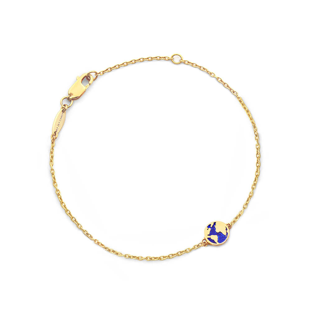 Solid Gold Globe Bracelet - JET SET CANDY (7680899743992)