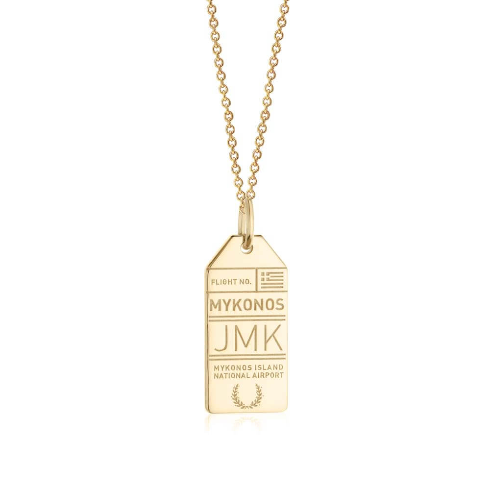 Gold Vermeil Greece Charm, JMK Mykonos Luggage Tag - JET SET CANDY  (1720192729146)