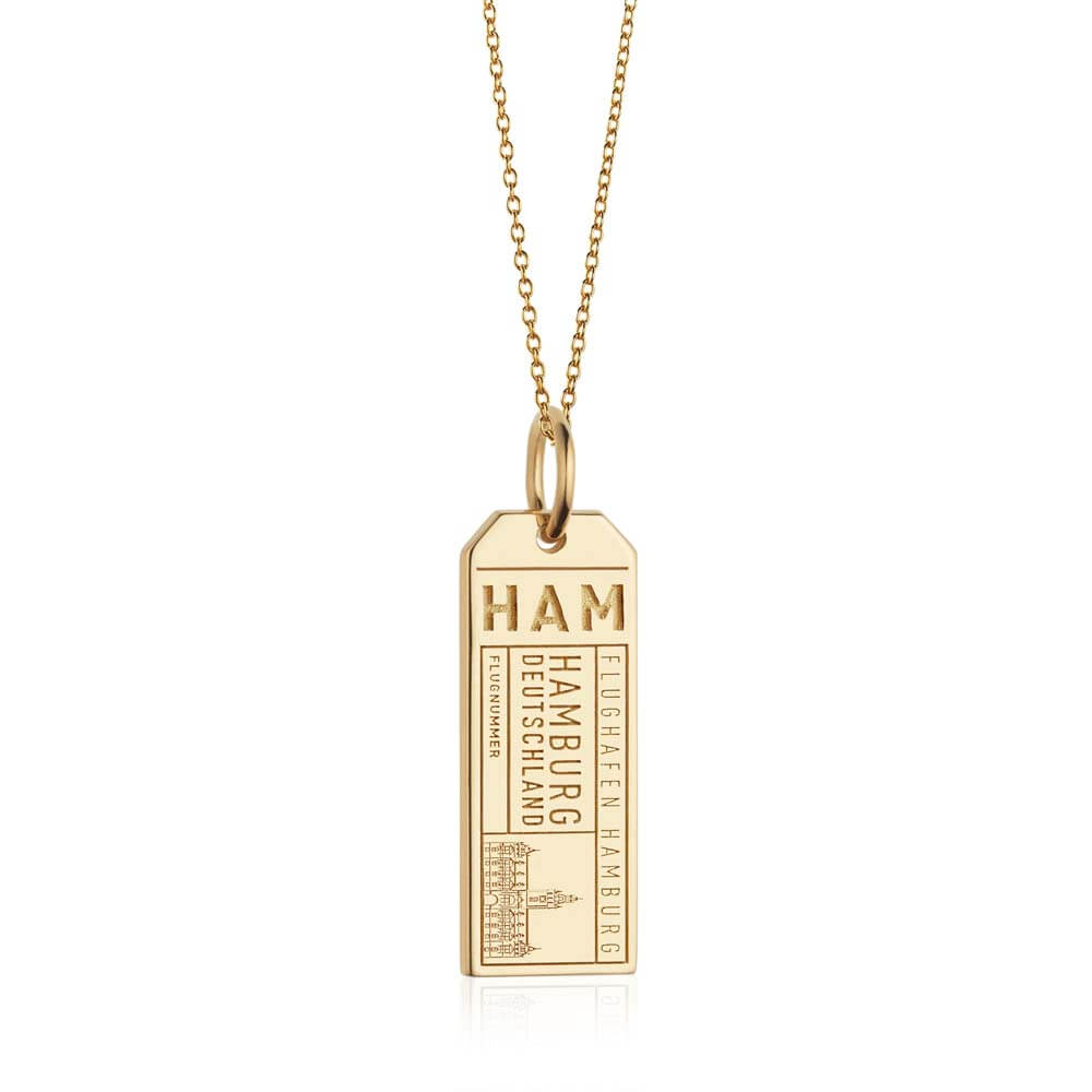 Gold Germany Charm, HAM Hamburg Luggage Tag - JET SET CANDY  (1720188928058)