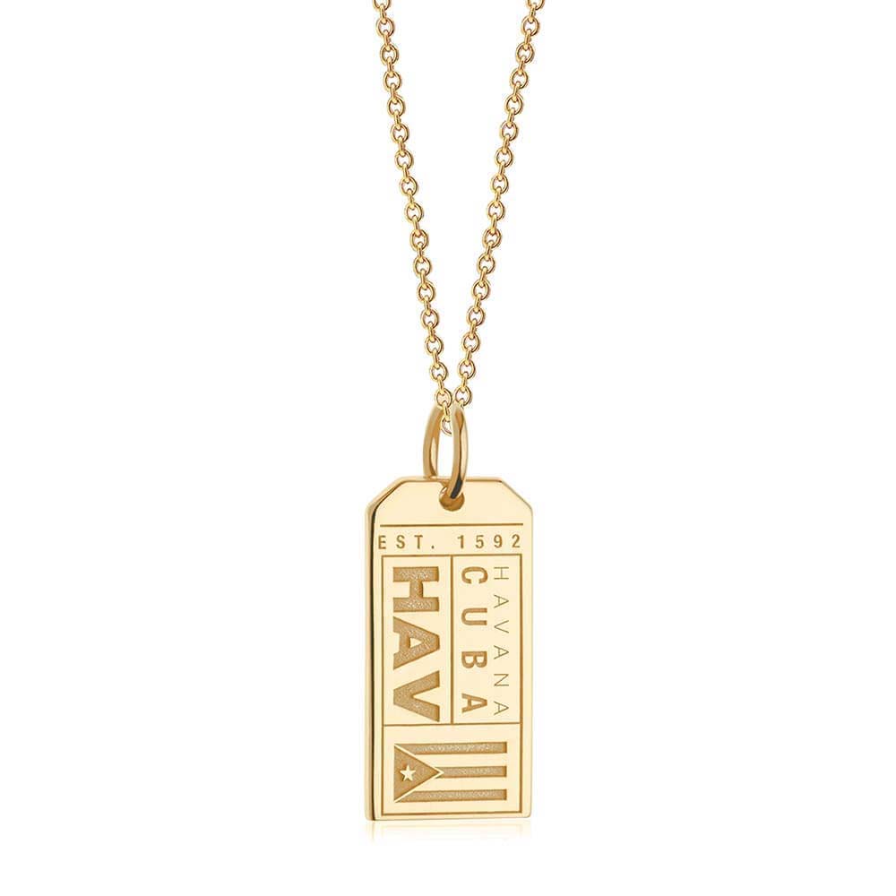 Gold Cuba Charm, HAV Havana Luggage Tag - JET SET CANDY  (1720194039866)